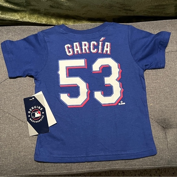 Blue MLB Texas Rangers Kids T Shirt Garcia #53 2T - Picture 2 of 3